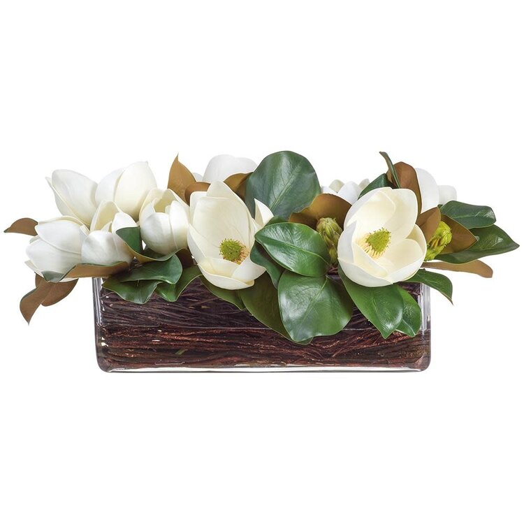 Magnolias in Glass Vase