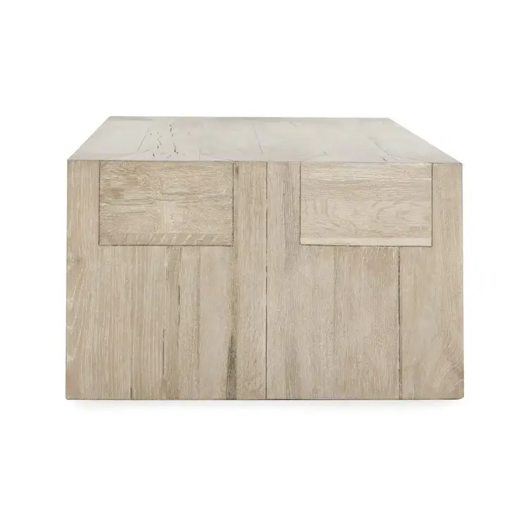 Bristol Solid Wood Rectangular Coffee Table- Aged Cream