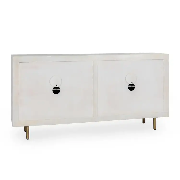 Norwood Solid Wood 4 Door Buffet- Coastal White