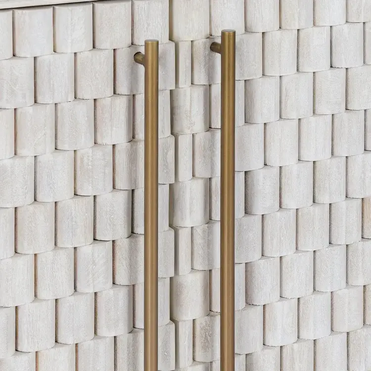 Norwood Solid Wood 4 Door Buffet- Coastal White