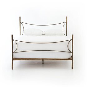 Four Hands Westwood Bed, Queen Antique Brass