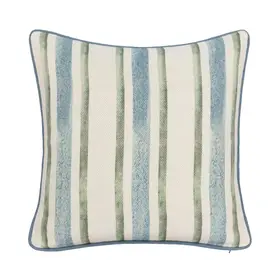 TQ Harbor Blue/Green Stripe, 20" x 20"