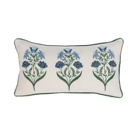 NV Belcourt Floral/Natural Blue, 14" x 26"