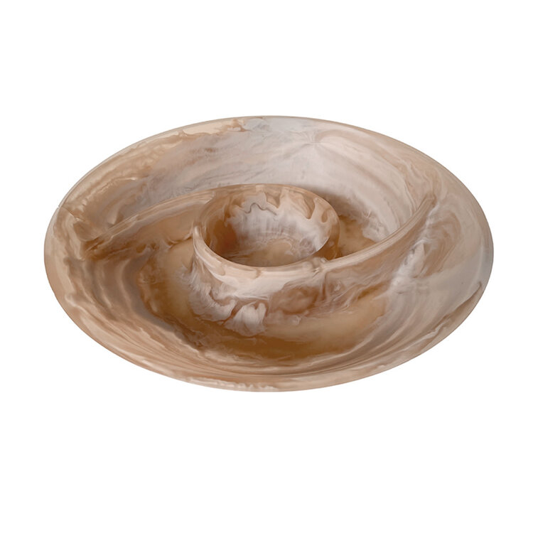 Jes & Gray Chip & Dip Bowl- Linen Natural