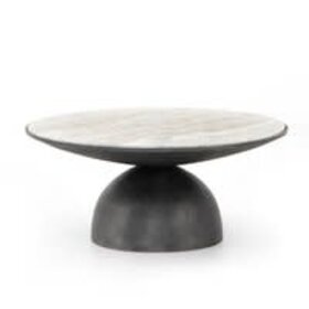 Four Hands Corbett Coffee Table Large-  Creamy Taupe Marble