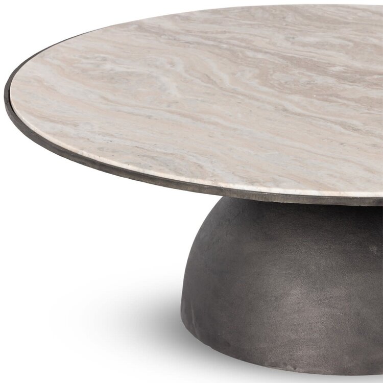 Four Hands Corbett Coffee Table Large-  Creamy Taupe Marble