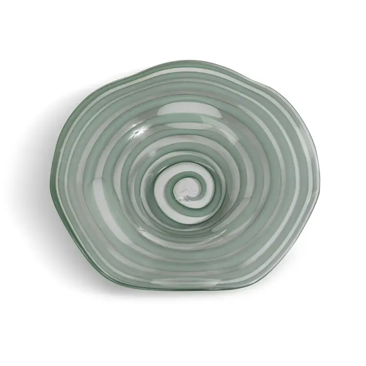 Everly Glass Decorative Plate- Sea Mist