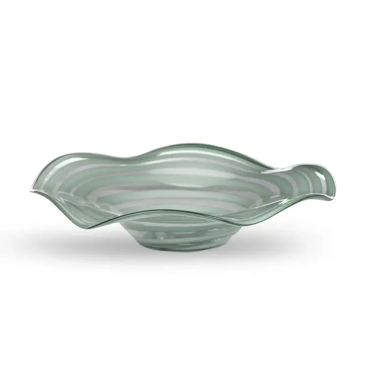 Everly Glass Decorative Plate- Sea Mist