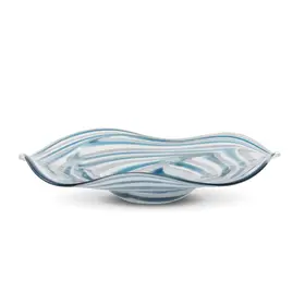 Ocean Glass Plate- Blue Swirl