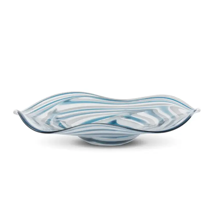 Ocean Glass Plate- Blue Swirl
