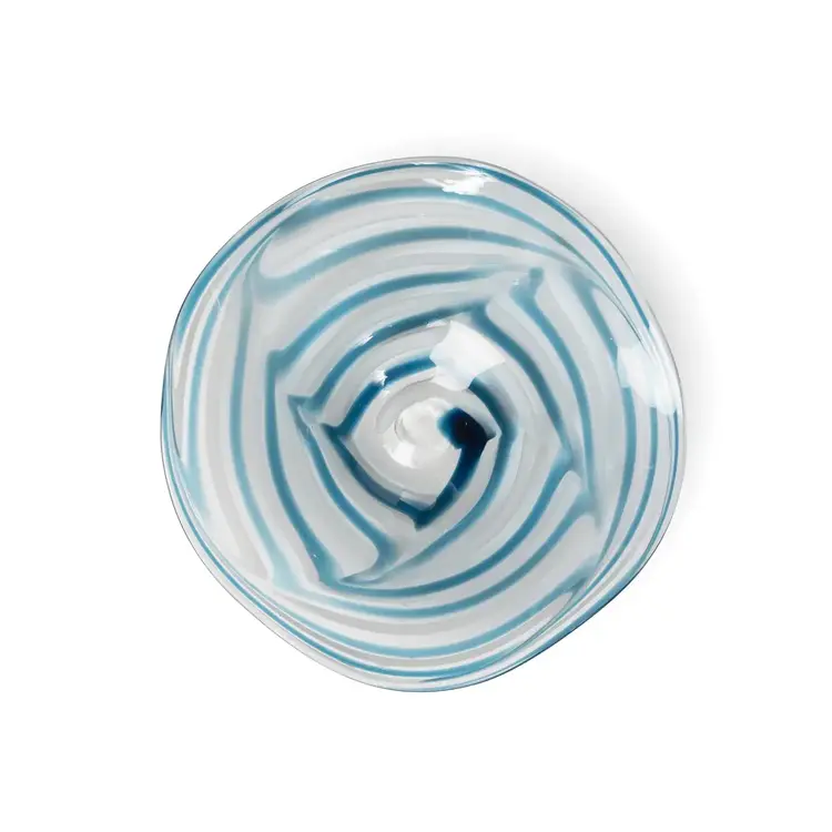 Ocean Glass Plate- Blue Swirl