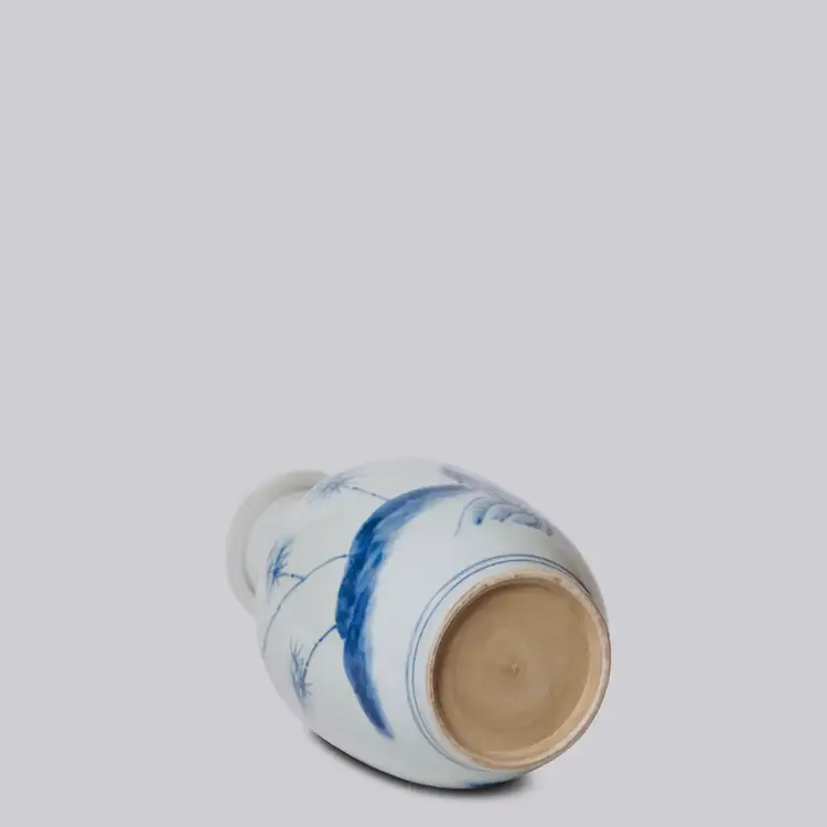 Bamboo Blue and White Porcelain Mallet Vase