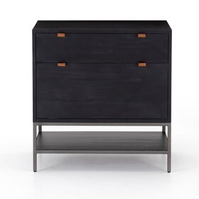 Four Hands Trey Modular Filing Cabinet- Black Wash Poplar