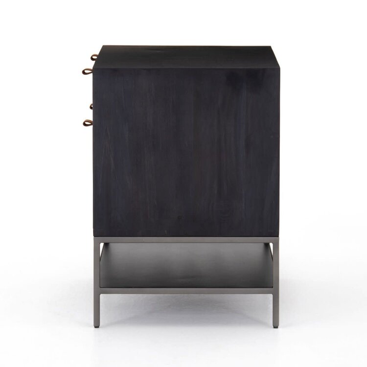 Four Hands Trey Modular Filing Cabinet- Black Wash Poplar