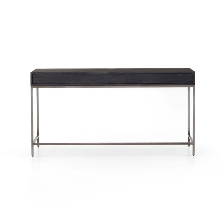 Four Hands Trey Modular Writing Desk- Black Wash Poplar