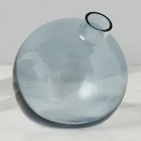 Glass Sphere Bud Vase- Denim Blue