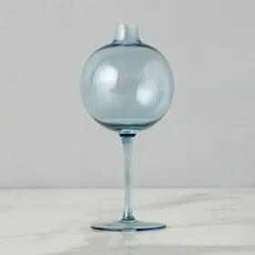 Denim Blue Wine Glass Shaped Flower Vase