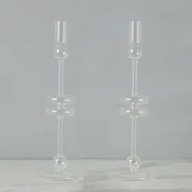 Glass Candlestick- Clear