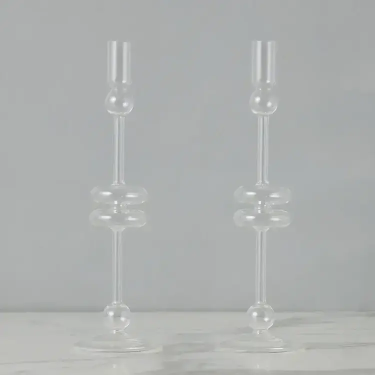 Glass Candlestick- Clear