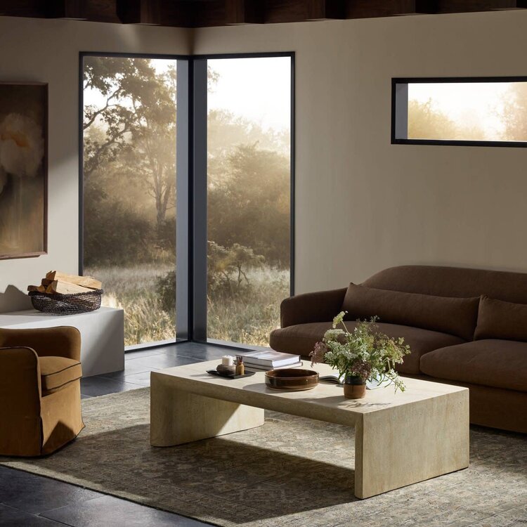 Four Hands Brad Coffee Table- Faux Travertine