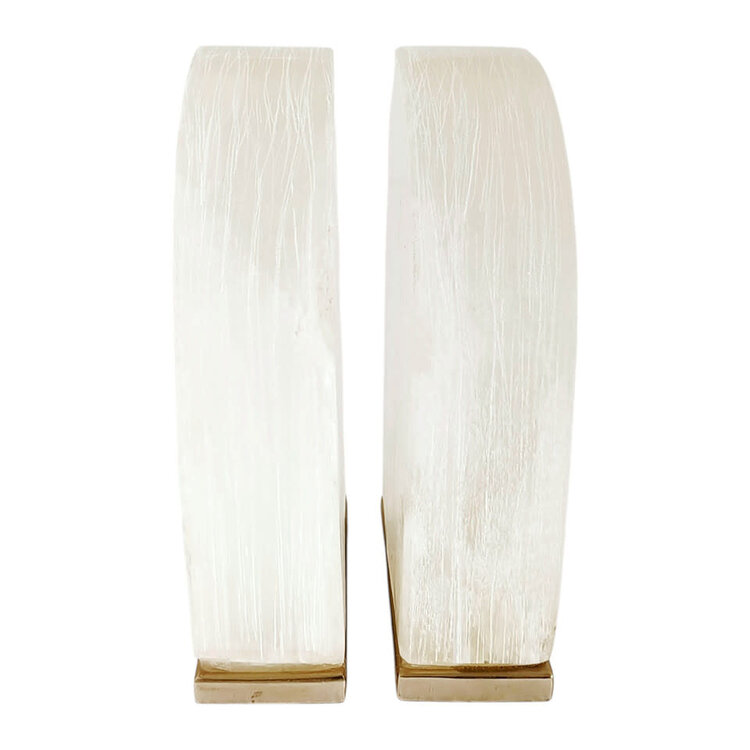 6" Monnar Selenite Bookends