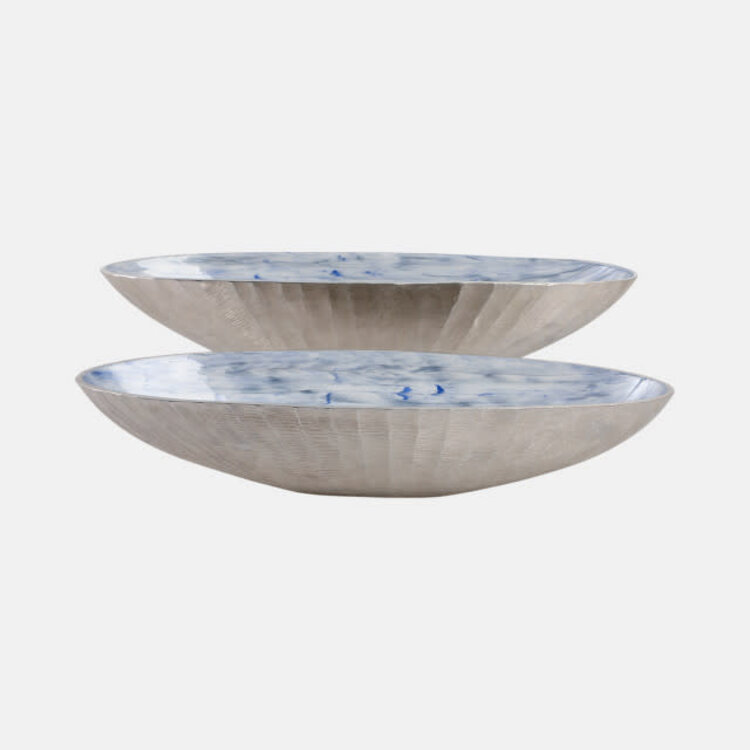 Oval Metal Bowl w/ Enamel-
