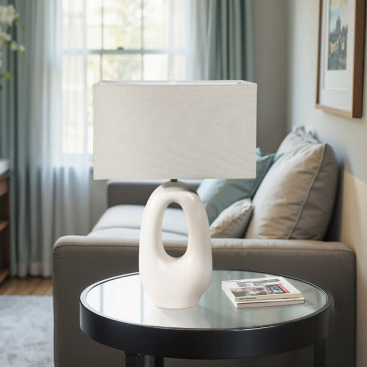 Open Cut-Out Oval Table Lamp