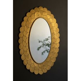 Layered Gold Scallop Framed Mirror