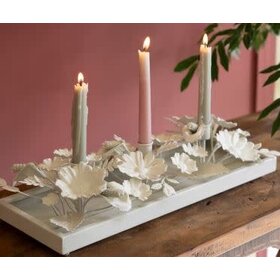 Painted Metal Floral Taper Candelabra