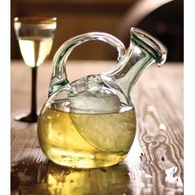 Tilted White Wine Decanter with Ice Pocket