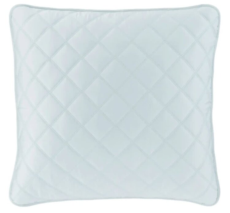 Quilted Silken Solid Sham, Robin's Egg Blue Euro