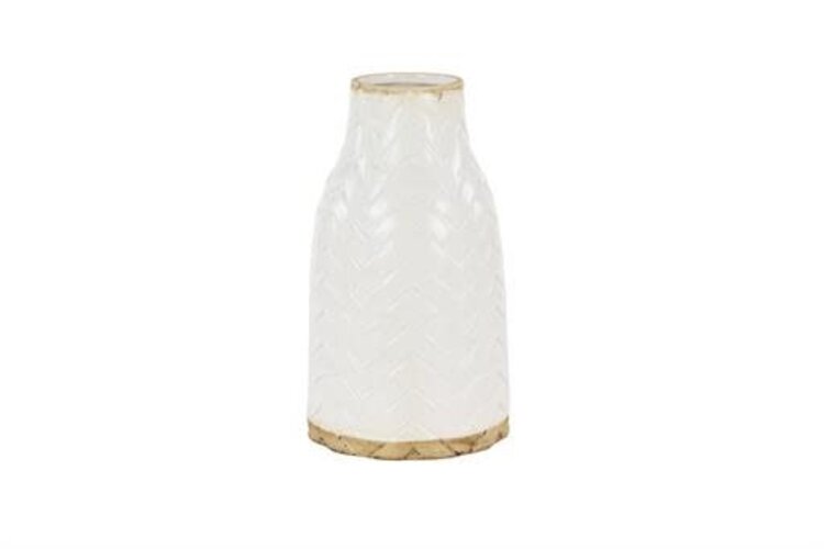 12" White Porcelain Vase