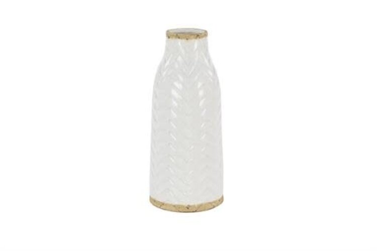16" White Porcelain Ceramic Vase