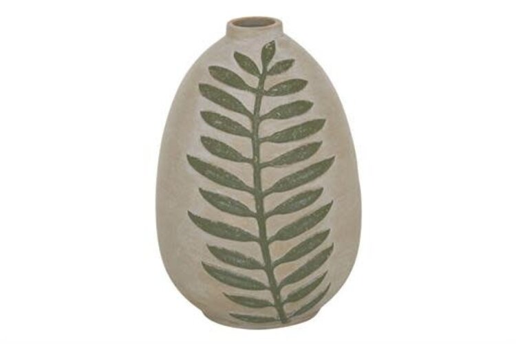 Ceramic Coastal Vase, 10'' H