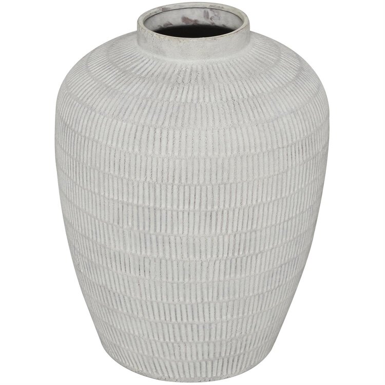 Ceramic Textured Cream Vase