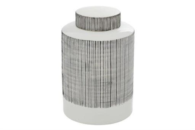 Cosmoliving White Ceramic Modern Jar