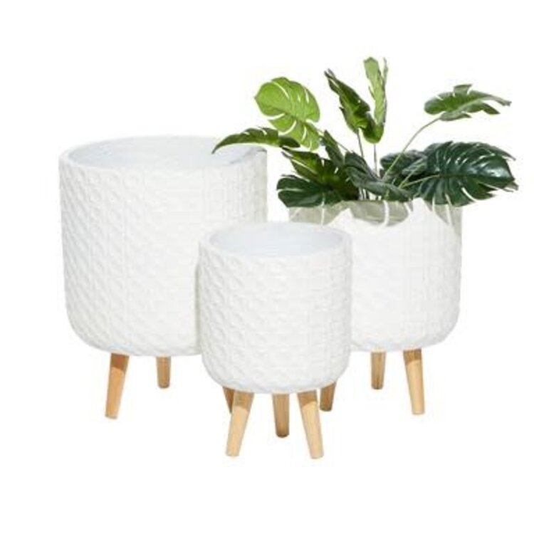 Cosmoloiving White Contemporary Planter