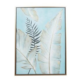 Fronds Canvas and Wooden Wall Art