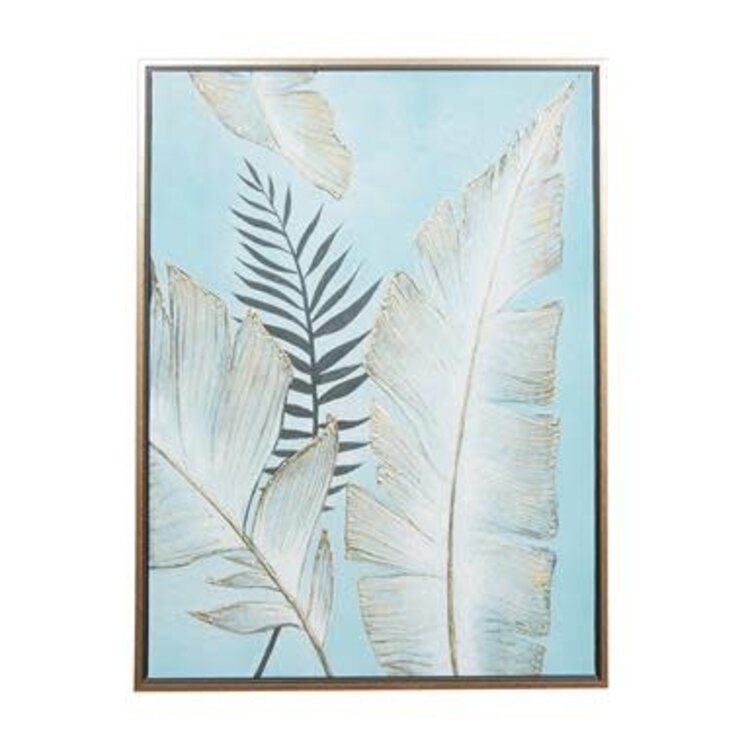 Fronds Canvas and Wooden Wall Art