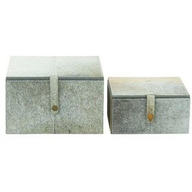 Grey Leather Hide Eclectic Box