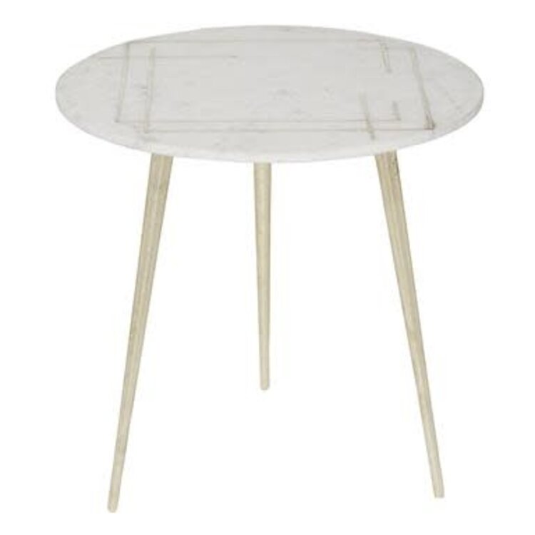 Marble Metal Accent Table