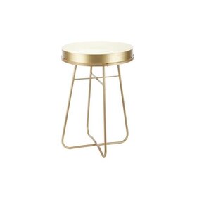 Metal Enamel White Side Table