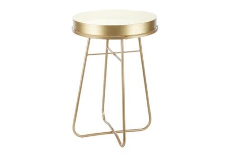 Metal Enamel White Side Table