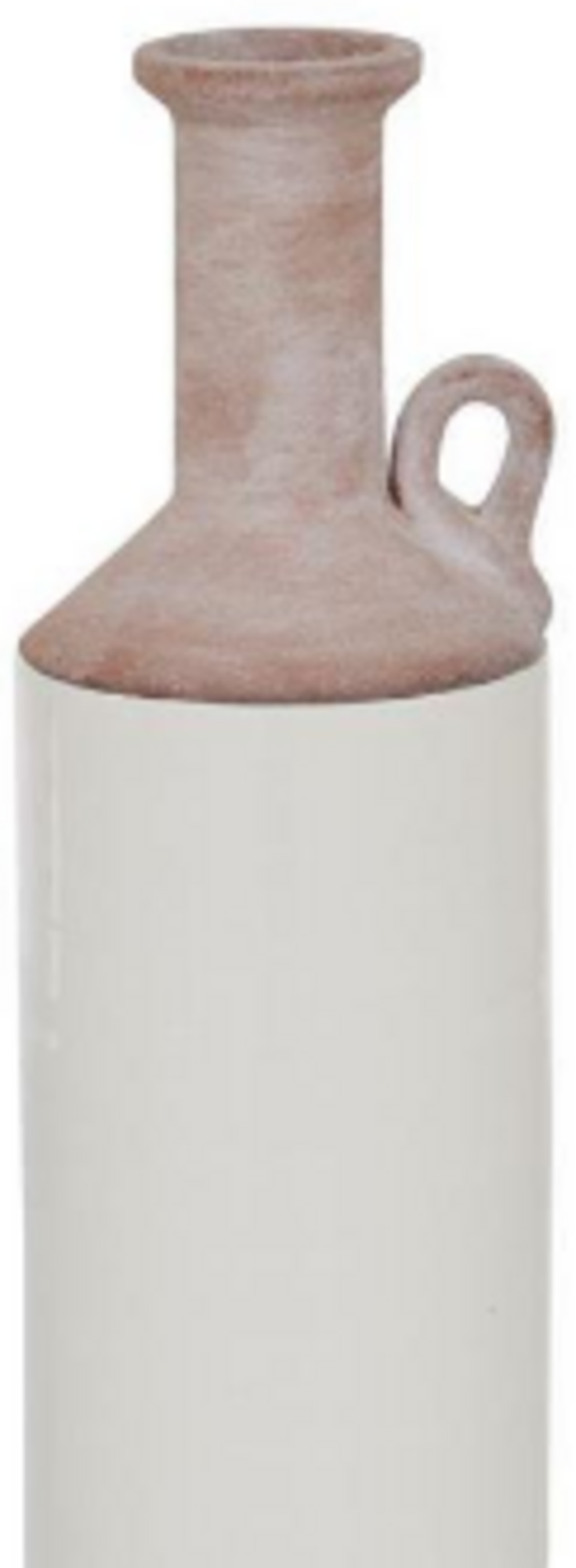 White Ceramic Vase w/ Pink 15''