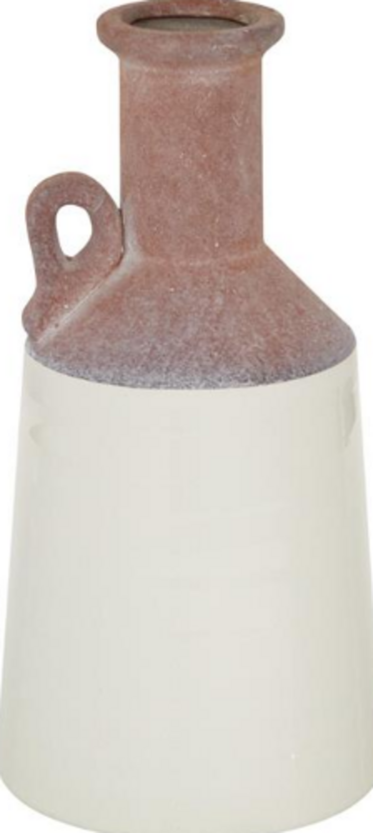 White Ceramic Vase w/ Pink 12''
