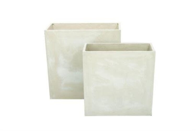 White Fiber Clay Contemporary Planter