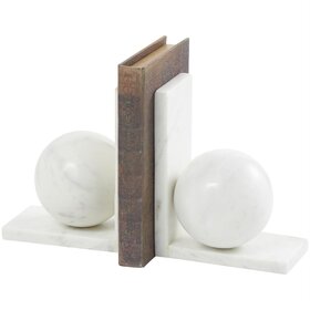 White Marble Bookends, set of 2