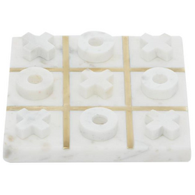 White Marble Tic Tac Toe 1