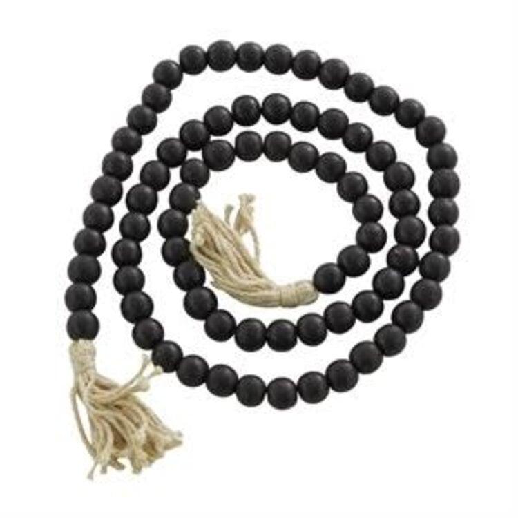 Wood Bead Garland Dark Black