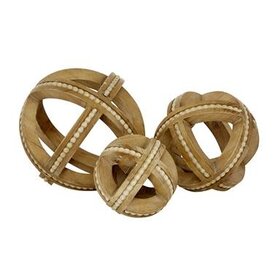 Wooden Round Sculpture Light Brown